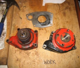 old on left, new on right (old pulley went on new pump)