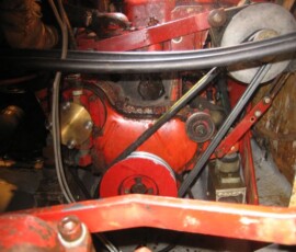 photograph in the mirror, of the front of the engine (looking forward)