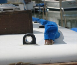 looking aft from foredeck, down port cabintop