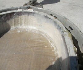 detail of fairing the mast partner with thickened epoxy
