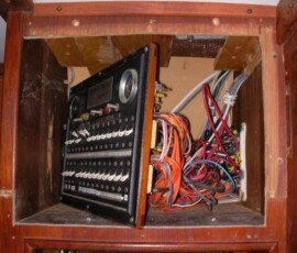 old panel partially removed