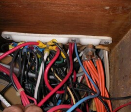 old bus bar (all hot on right stud, all ground on left stud)